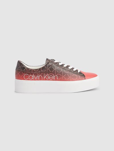 Calvin Klein Cipők HU645204 | Calvin Klein Logo Női Sportcipő Korall / Barna
